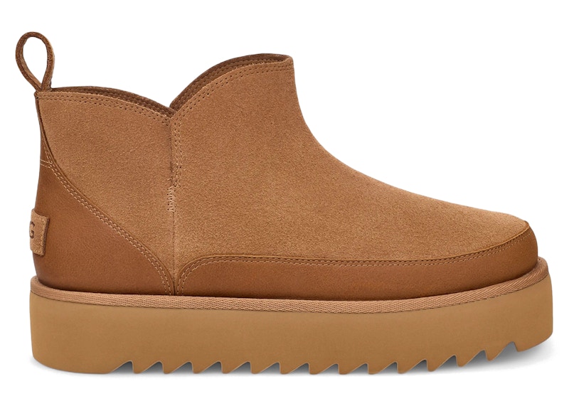 Pre-owned Ugg Alina Ultra Mini Platform Boot (women's) Sneakers In Chestnut In Brown