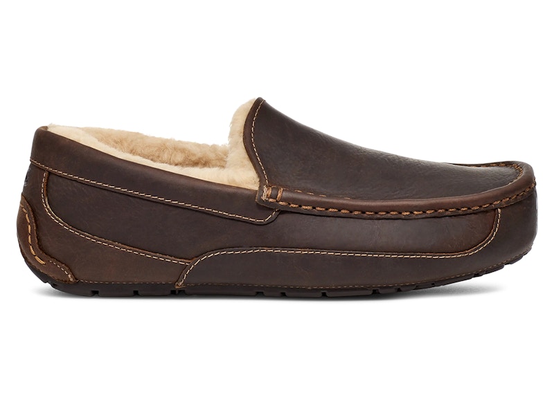 Pre-owned Ugg Men's Ascot Matte Slipper Sneakers In Tan In Brown