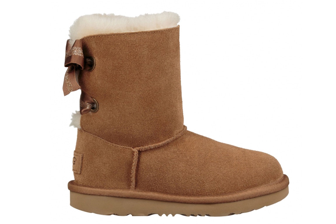 Pre-owned Ugg Bailey Bow Ii Boot Customizable Ribbon Chestnut (kids)