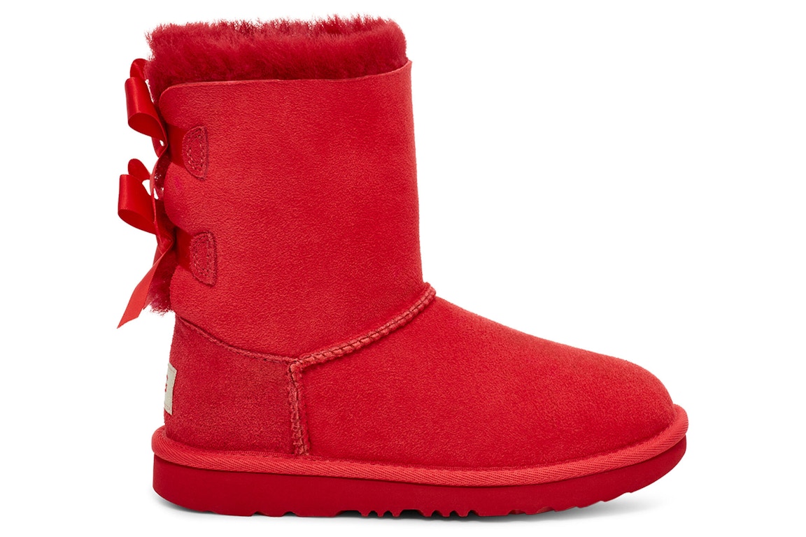 Click to view more detailed imagery on our partner's website Pre-owned Ugg Bailey Bow Ii Boot Samba Red (kids)