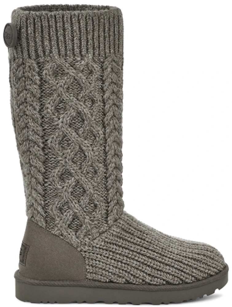 UGG Classic Cardi Cabled Knit Boot Grey (Women's) - 1146010-GREY - GB