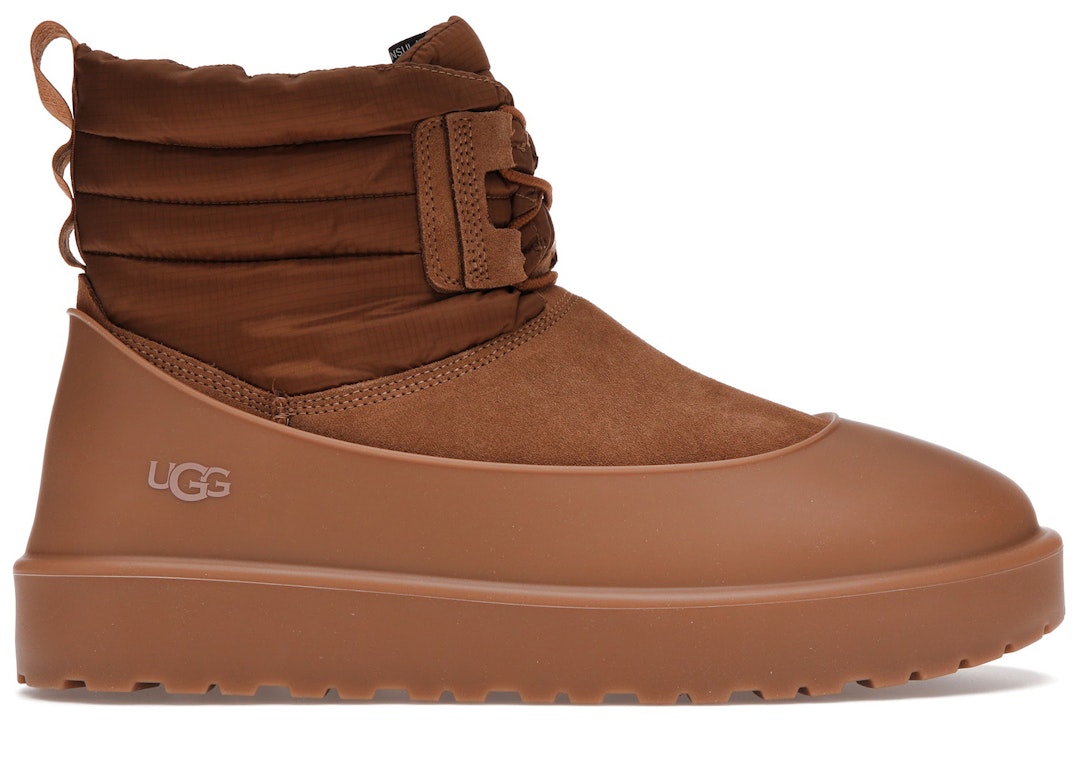 Pre-owned Ugg Classic Mini Lace-up Weather Boot Chestnut In Chestnut/chestnut