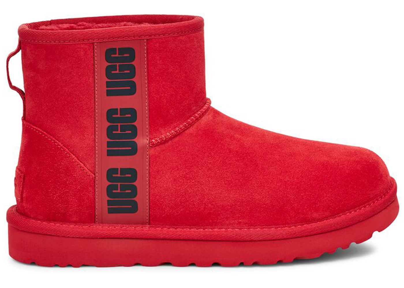 UGG Classic Mini Side Logo Boot Samba Red Black (Women's