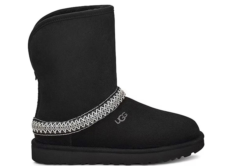 Pre-owned Ugg Classic Short Crescent Boot (women's) Sneakers In Black