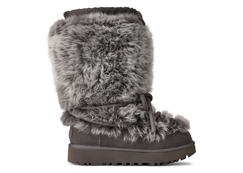 Pre-owned Ugg Classic Tall Chalet Boot (women's) Sneakers In Charcoal In Gray
