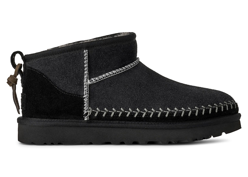 Pre-owned Ugg Classic Ultra Mini Biarritz Boot (women's) Sneakers In Black