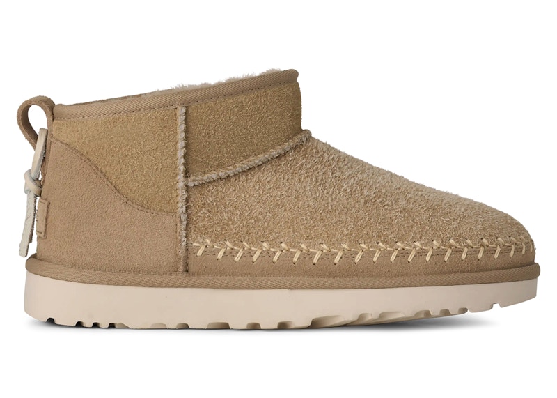 Pre-owned Ugg Classic Ultra Mini Biarritz Boot (women's) Sneakers In Mustard Seed In Yellow