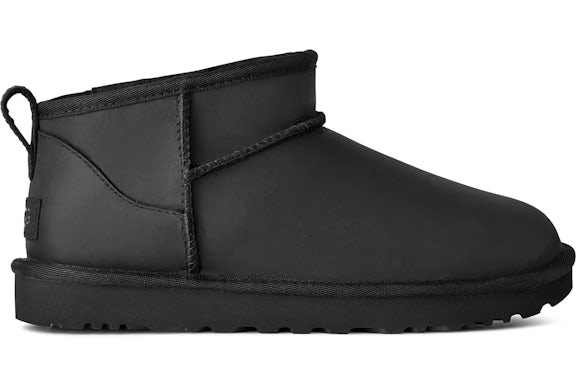 UGG Classic Ultra Mini Leather Boot Black (Women's)