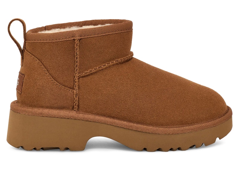 Pre-owned Ugg Classic Ultra Mini New Heights Boot (kids) Sneakers In Chestnut