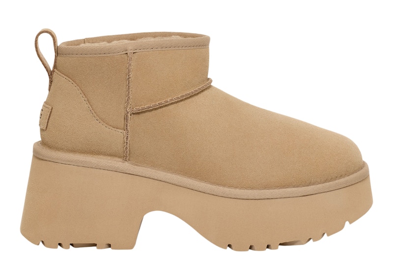 Pre-owned Ugg Classic Ultra Mini New Heights Boot (women's) Sneakers In Mustard Seed