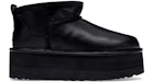 UGG Classic Ultra Mini Platform Boot Black Leather (Women's)