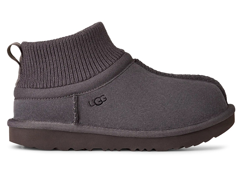 UGG Classic Ultra Stretch Cuff Slipper Obsidian (Kids