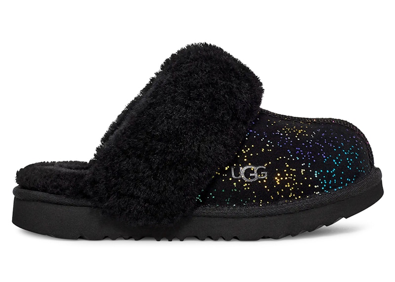 UGG Cozy II Shimmer Sky Slipper Black Rainbow Metallic (Kids