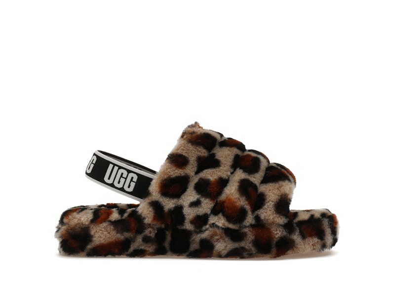 Pre-owned Ugg Fluff Yeah Slide Leopard (kids) Sneakers In Amphora