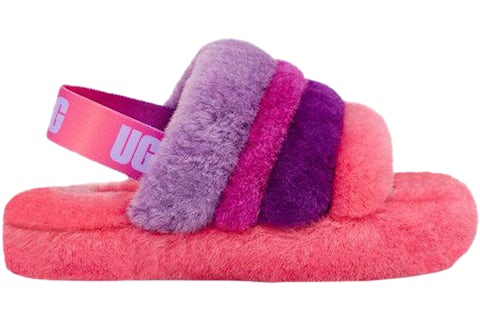UGG Fluff Yeah Slide Pink Purple Rainbow (Kids) 1120075K-PPRB US