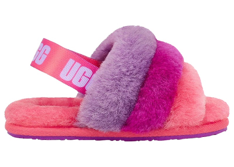 UGG Fluff Yeah Slide Purple Rainbow (Toddler) Toddler - 1120073T