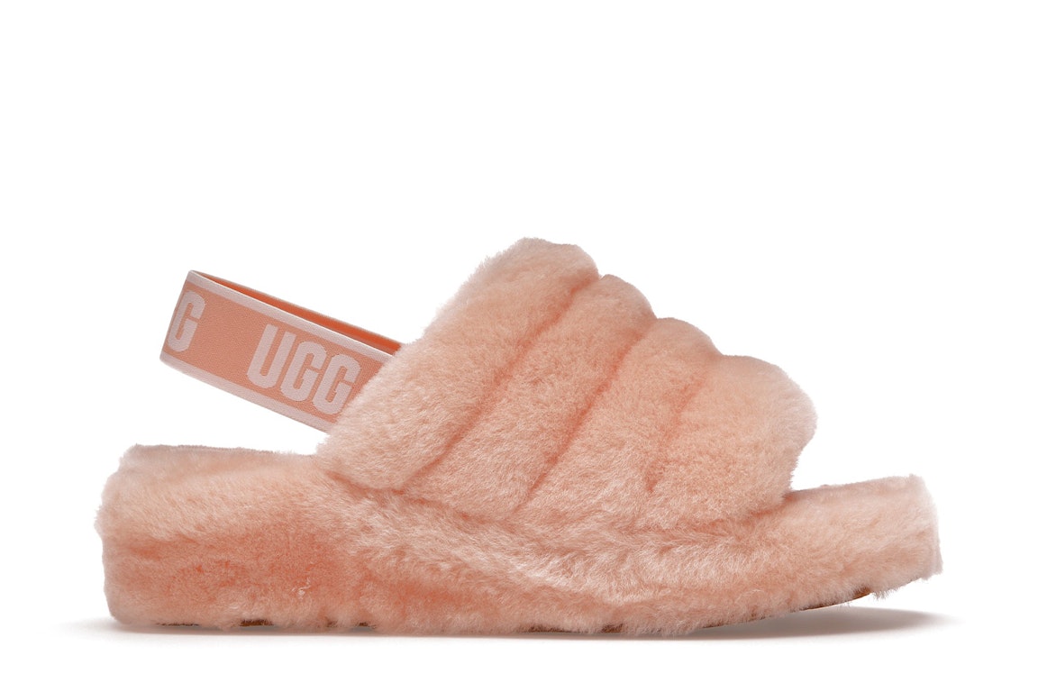 Pre-owned Ugg Fluff Yeah Slide Scallop (women's) In Scallop/pink