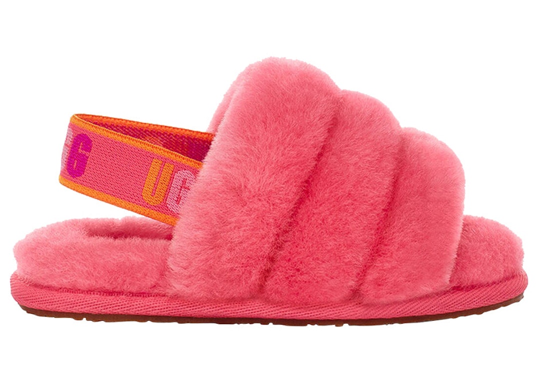 Pre-owned Ugg Fluff Yeah Slide Strawberry Sorbet Multi Color (toddler) In Strawberry Sorbet/multi