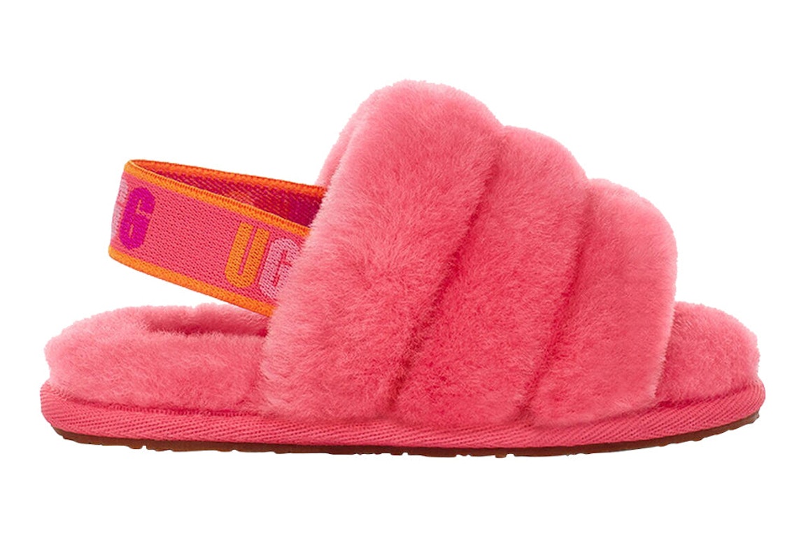 Pre-owned Ugg Fluff Yeah Slide Strawberry Sorbet Multi Color (toddler) In Strawberry Sorbet/multi