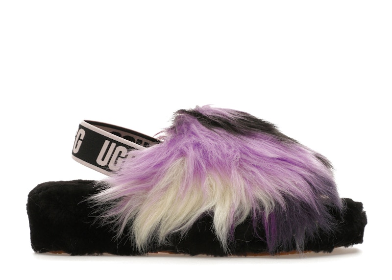 Pre-owned Ugg Fluff Yeah Slide Tie Dye (women's) Sneakers In Magnolia/black