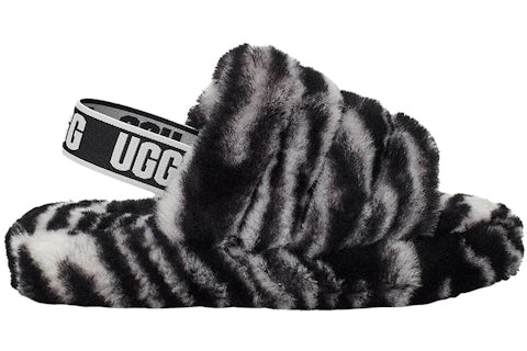 UGG Fluff Yeah Slide Zebra (Kids) 1116156K-BWHT US