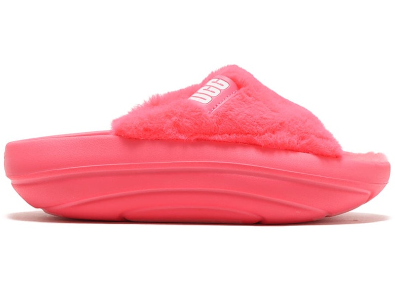 Neon pink ugg store slides