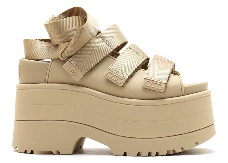 Pre-owned Ugg Goldenrise Platform Sandals (women's) Sneakers In Mustard Seed