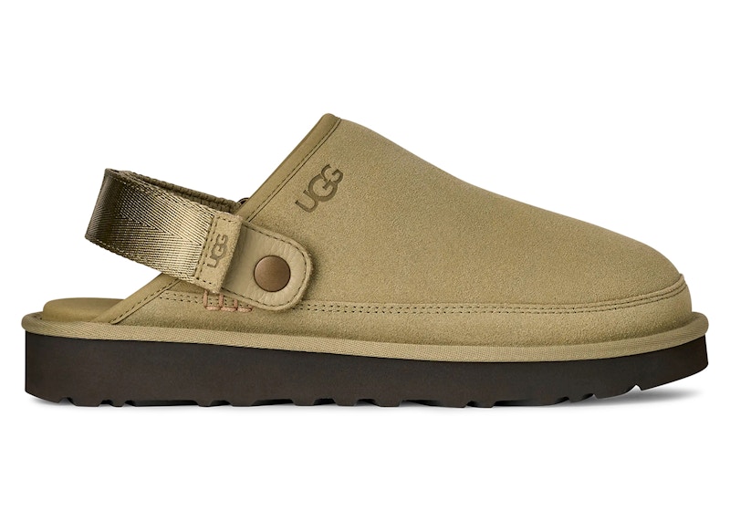 Pre-owned Ugg Men's Goldencoast Clog Ii Sneakers In Muted Brass/magnolia Leaf