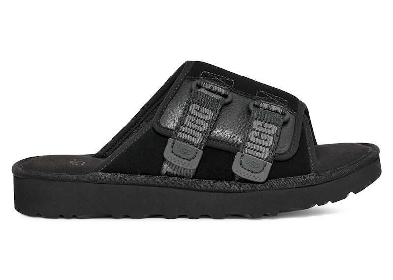 Pre-owned Ugg Men's Goldencoast Strap Slide Sneakers In Black