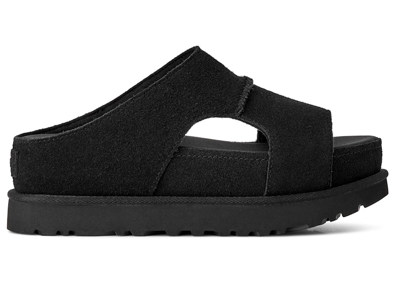 UGG GOLDENSTAR HI SLIDE ゴールデンスター、ブラックUS7 UGG Goldenstar Hi Cutout Slide Black (Women's) - 1175132-BLK - US