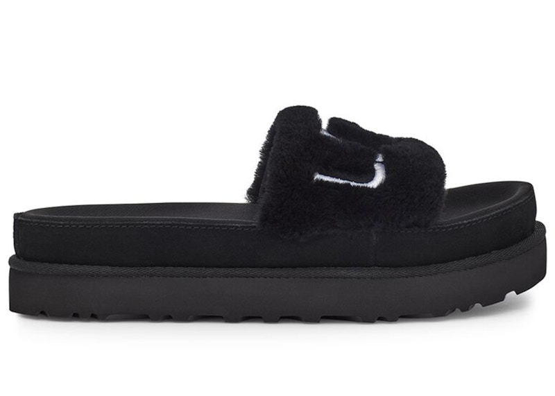 Black ugg 2025 fur slides