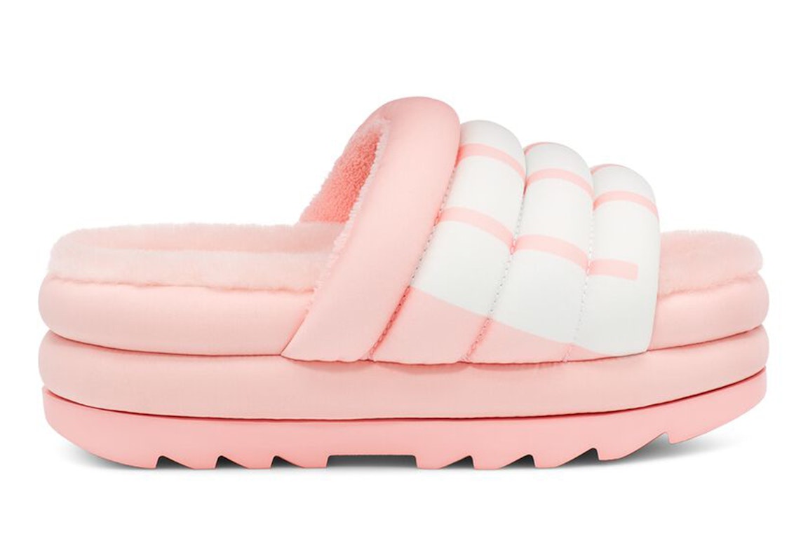 Pre-owned Ugg Maxi Slide Logo Pink Scallop (women's)