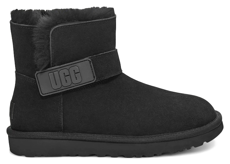 Pre-owned Ugg Mini Bailey Graphic Logo Strap Boot (women's) Sneakers In Black