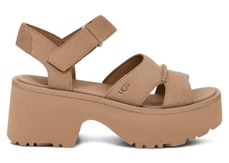 Pre-owned Ugg New Heights Ankle Strap Sandal (women's) Sneakers In Mustard Seed In Yellow