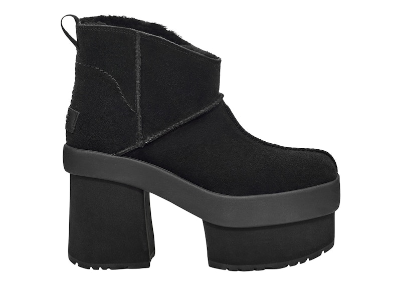 Pre-owned Ugg New Heights Platform Mini Boot (women's) Sneakers In Black