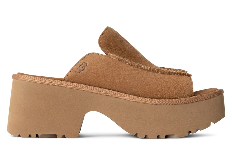 Pre-owned Ugg New Heights Slide (women's) Sneakers In Chestnut In Brown