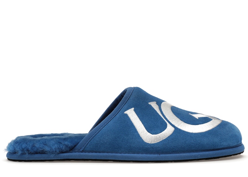 Blue and 2025 white ugg slippers