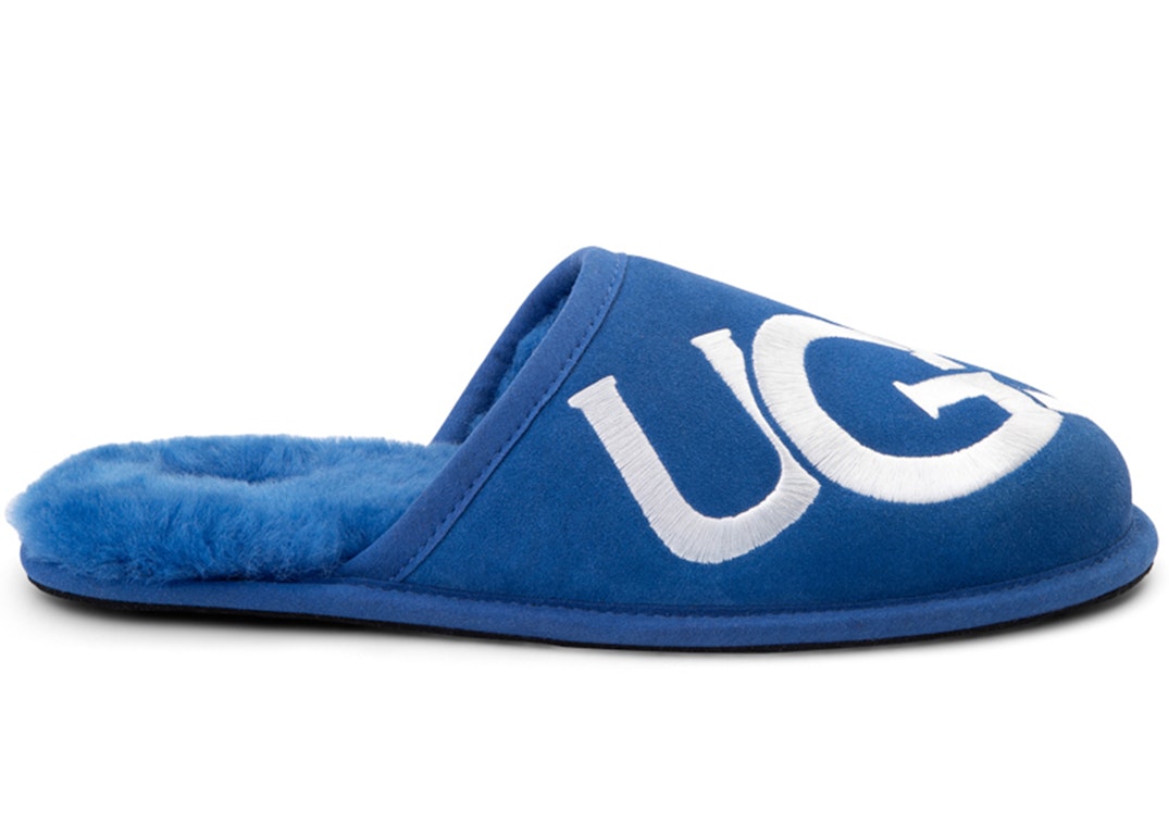 Pre-owned Ugg Scuff Logo Slipper Classic Blue White In Classic Blue/white