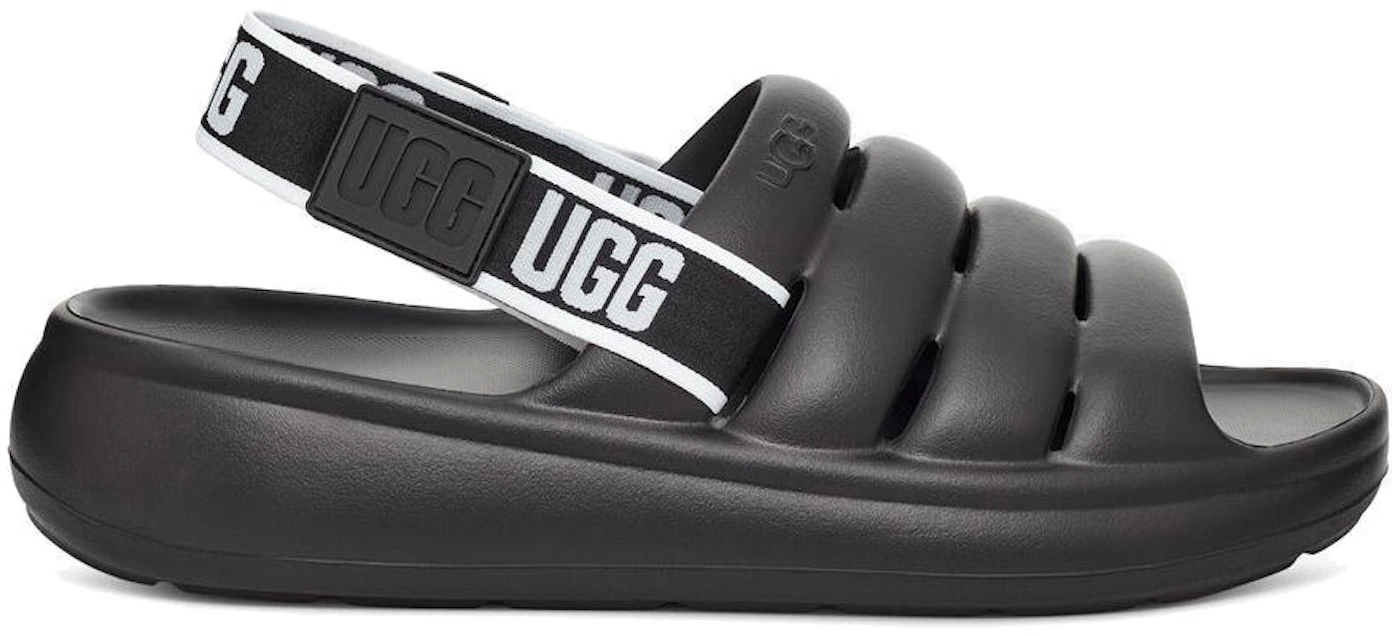 UGG Sport Yeah Slide Black White Men's - 1132150-BLK - US