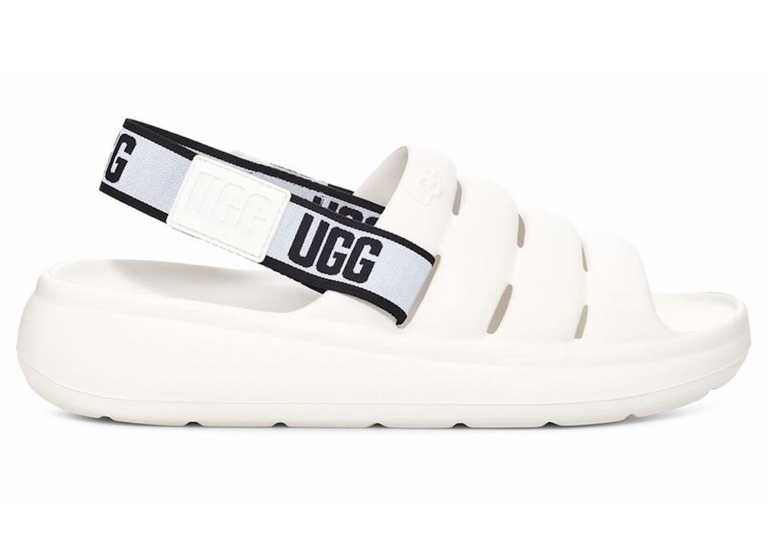 Pre-owned Ugg Sport Yeah Slide White