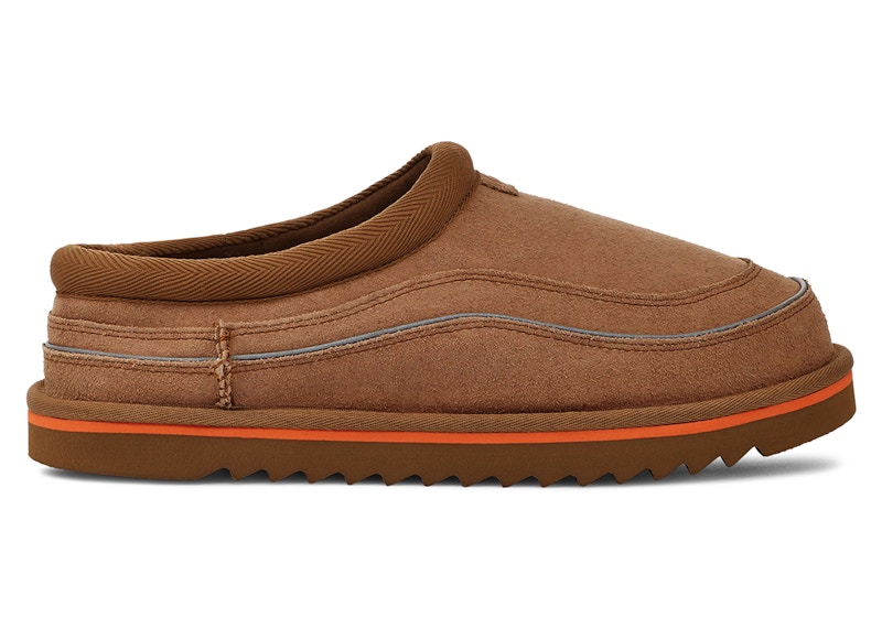 Pre-owned Ugg Men's Tasman Cali Wave Slipper Sneakers In Chestnut/orange Soda