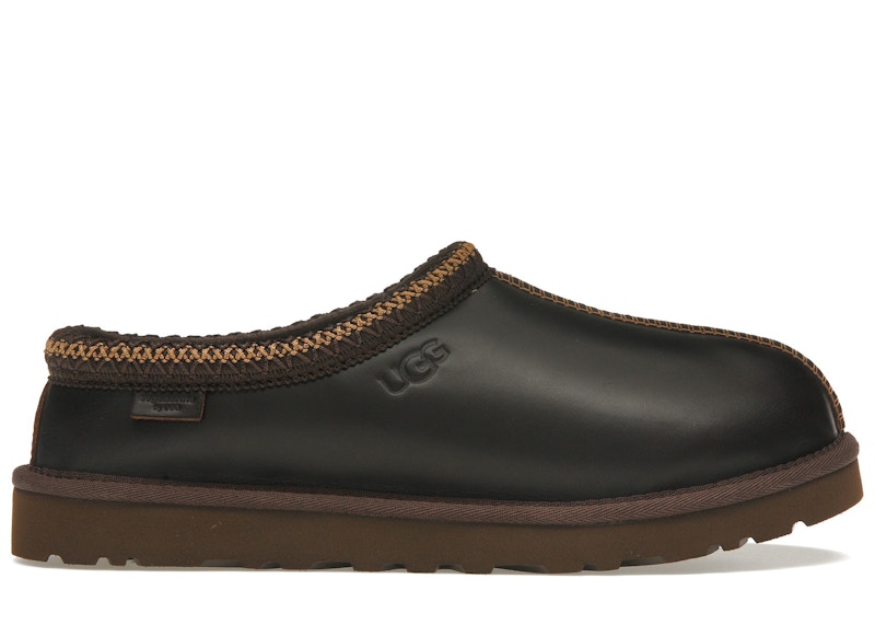 Pre-owned Ugg Men's Tasman Lthr Regen Slipper Sneakers In Ironwood