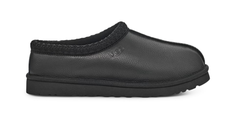 UGG Tasman Leather Slipper Black Men's - 1140930-BTNL - US