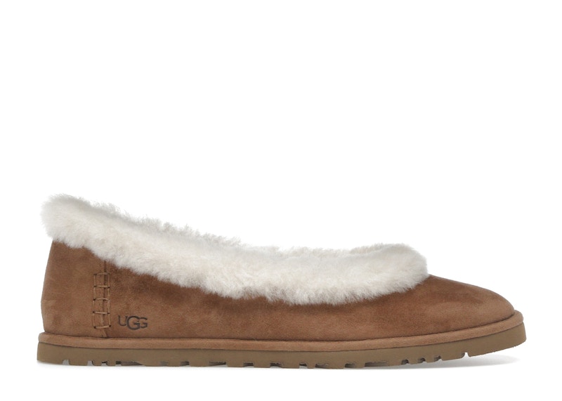 Pre-owned Ugg Zora Ballet Flat (women's) Sneakers In Chestnut In Brown