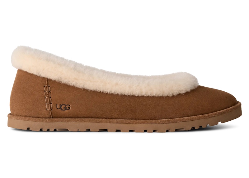 Pre-owned Ugg Zora Ballet Flat (women's) Sneakers In Chestnut In Brown