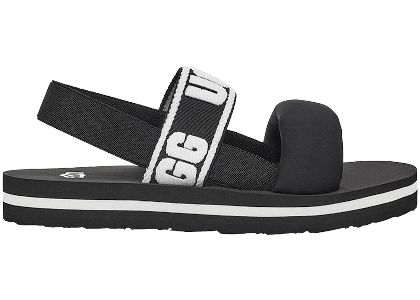 UGG Zuma Sling Slide Black White (Kids) 1112973K-BLK US