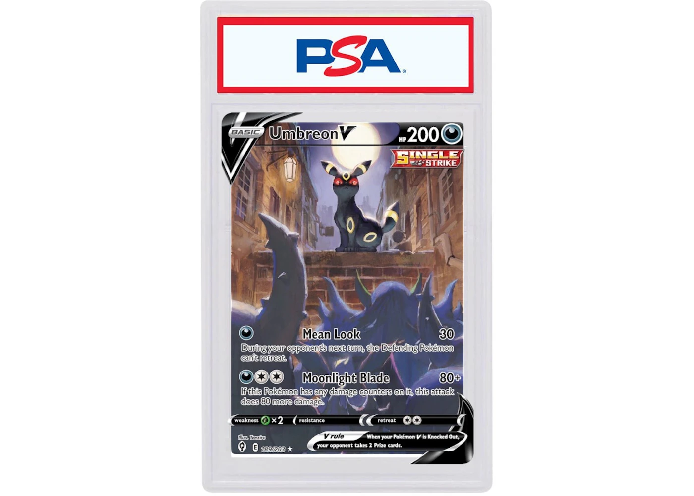 Umbreon V 2021 Pokmon Scarlet & Violet Evolving Skies Ultra Rare V 189/203 (class PSA ou BGS) de la Collection - 2021 - FR Umbreon V 2021 Pokmon Scarlet & Violet Evolving Skies Ultra Rare V 189/203 (class PSA ou BGS) de la Collection - 2021 - FR