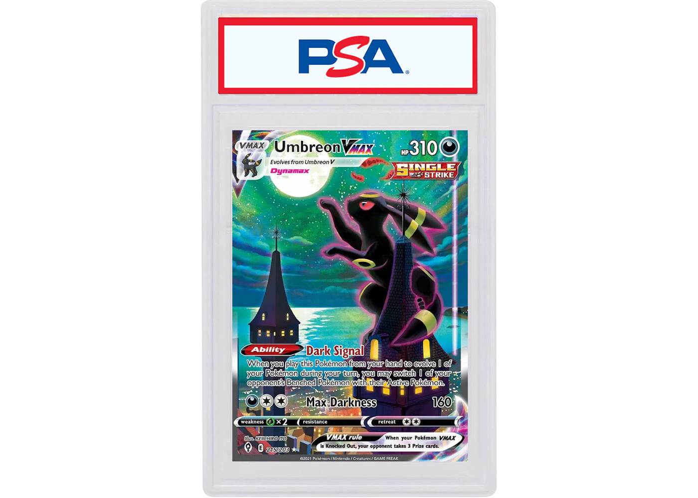 Umbreon VMAX 2021 Pokmon Sword & Shield Evolving Skies Full Art Secret Rare #215/203 (PSA or BGS Graded) - 2021 - US Umbreon VMAX 2021 Pokmon Sword & Shield Evolving Skies Full Art Secret Rare #215/203 (PSA or BGS Graded) - 2021 - US