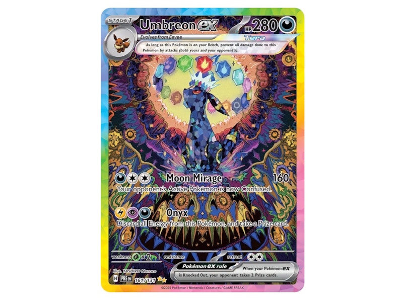 Umbreon ex 2025 Pokmon Scarlet & Violet Prismatic Evolutions Special  Illustration Rare 161/131 Ungraded - 2025 - US