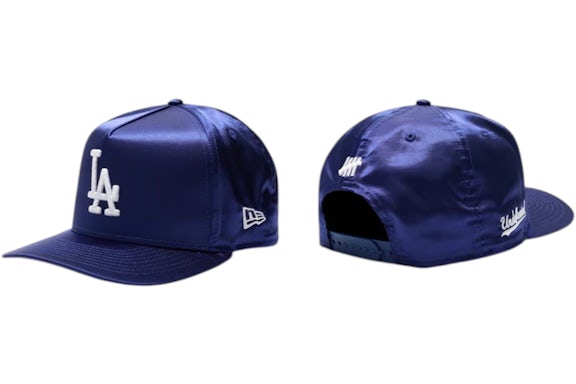 Undefeated x New Era Dodgers Satin 9Fifty AF Curve Cap Blue